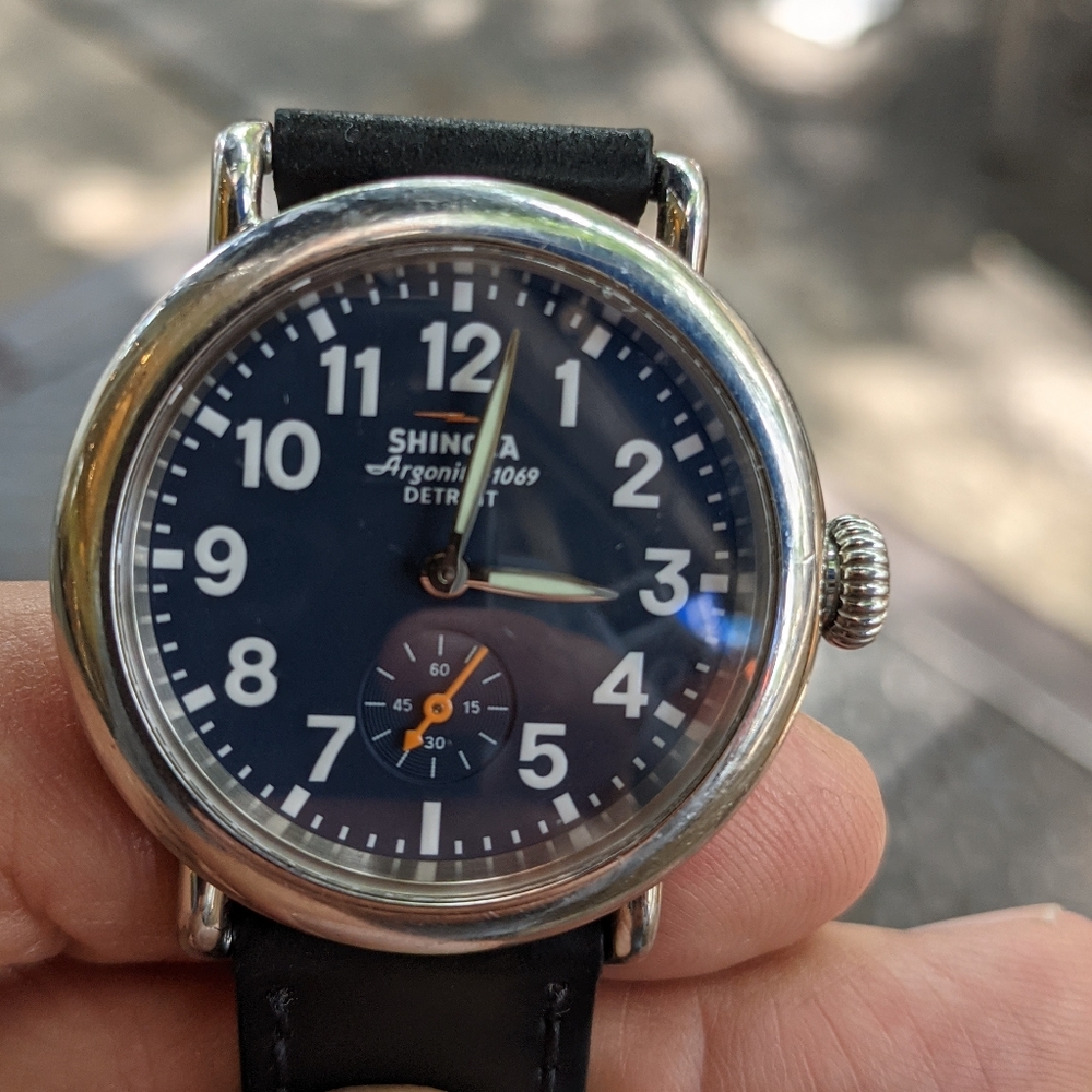 Shinola Runwell Midnight Blue Argonite watch